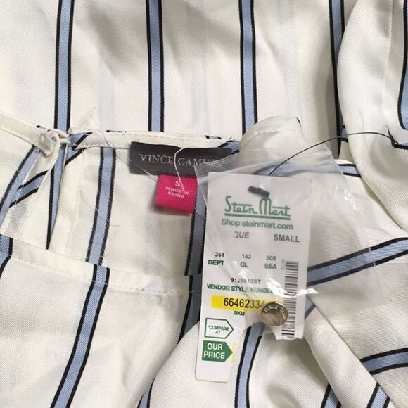 NEW. Vince Camuto stripe blouse with flutter sleeve. NWT - Picture 8 of 8